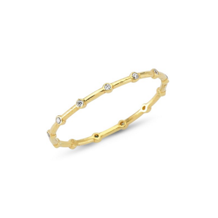Amorium Gold Plated Sterling Silver Stone Band Ring