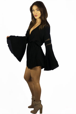 Elan Gypsy Days Black Fringe Cover Up