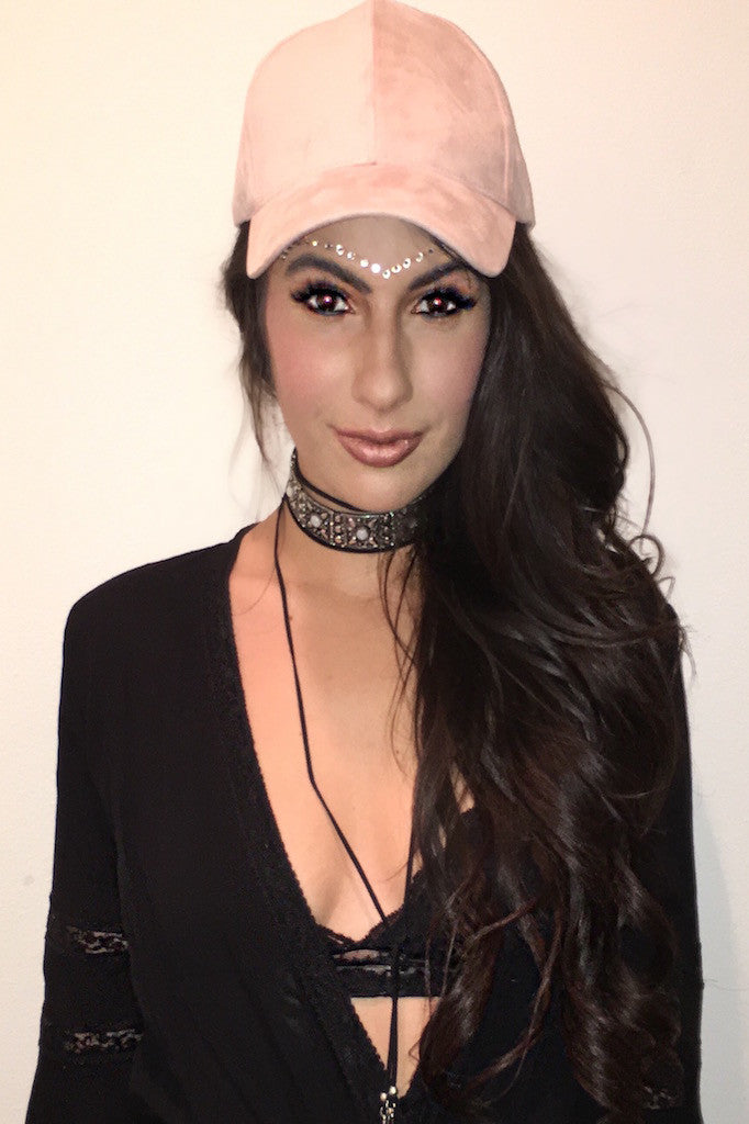 Light Pink Suede Hat