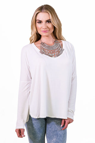 MinkPink Wild And Free V-Neck Tee