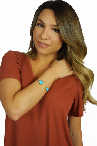 Lena Bernard Medina Cuff Turquoise- ACCESSORIES-LENA BERNARD-Free Vibrationz