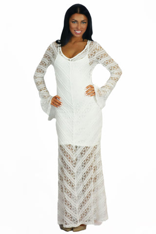 WYLDR In Too Deep Ivory Lace Bodycon Dress White
