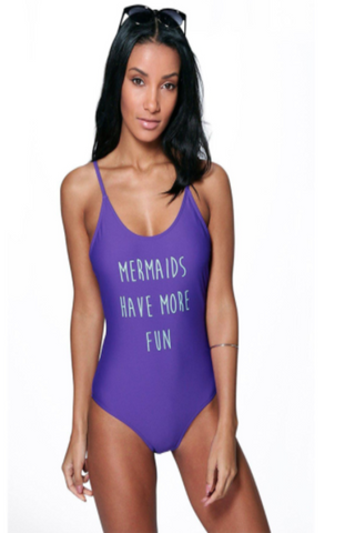 Mermaids Have More Fun Purple One Piece - SWIMWEAR - Free Vibrationz - Free Vibrationz - 1