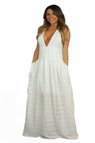 WYLDR Stay With Me Plunge Maxi Dress