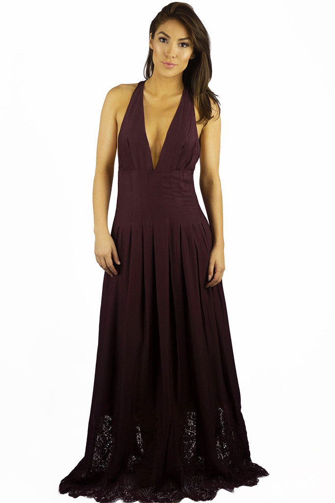 The Jetset Diaries Verona Maxi Dress Bordeaux - DRESSES - The JetSet Diaries - Free Vibrationz - 3
