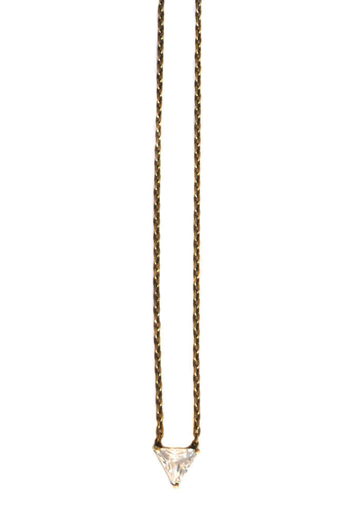 Torchlight Triangle Necklace Brass