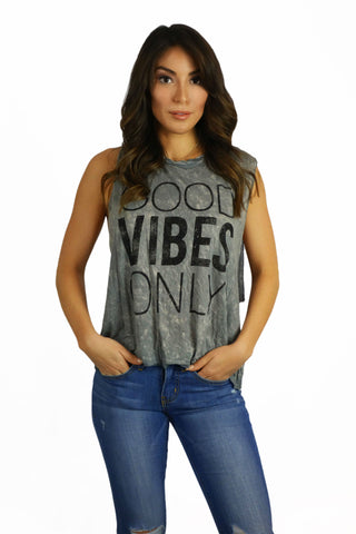 Vintage Havana Good Vibez Only Muscle Tee - TOPS - VINTAGE HAVANA - Free Vibrationz - 1