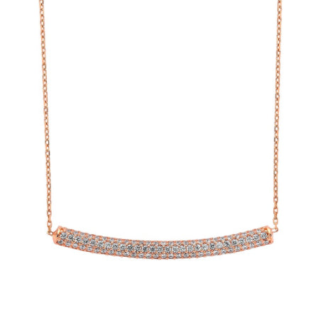 Amorium Rose Gold and White Tube Necklace