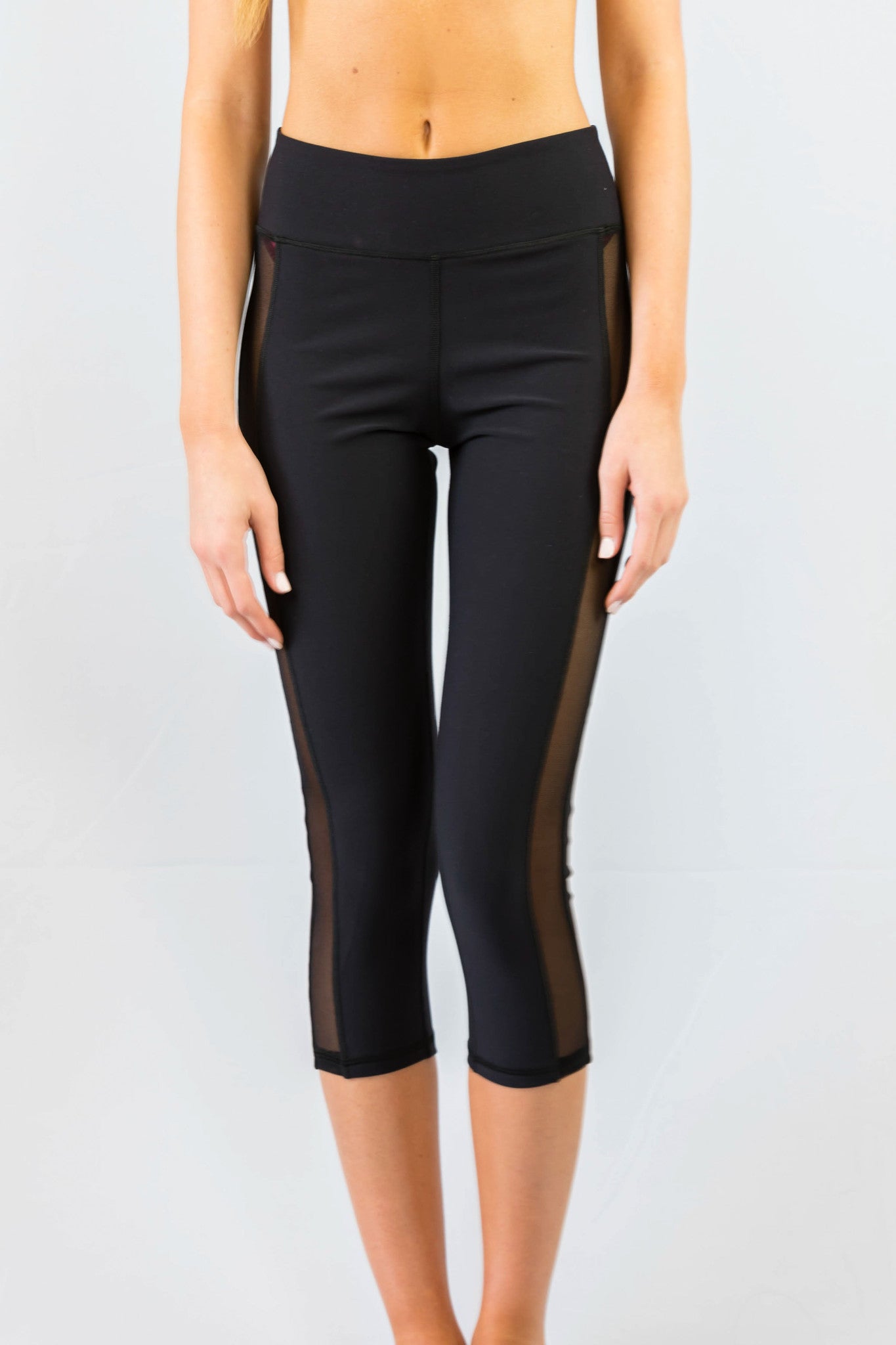 Nina B Roze Tuxedo Double Mesh Capri Black - ACTIVEWEAR - Nina B. Roze - Free Vibrationz - 3