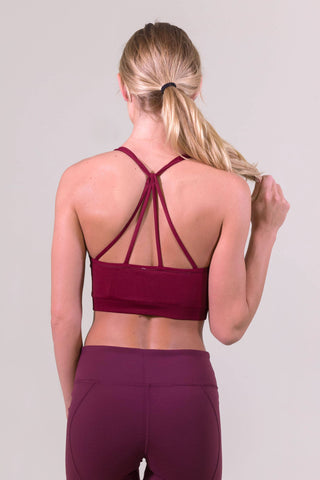 NikiBiki Cross Strap Bra Top - Maroon- ACTIVEWEAR-NIKIBIKI-Free Vibrationz