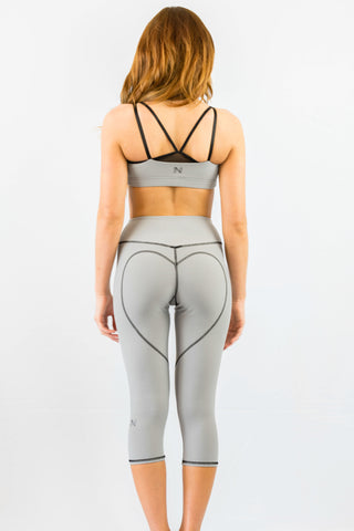 Nina B Roze Heart Butt Yoga Capri Light Grey - ACTIVEWEAR - Nina B. Roze - Free Vibrationz - 1