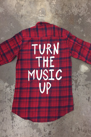 Jac Vanek Turn The Music Up Vintage Flannel - TOPS - JAC VANEK - Free Vibrationz