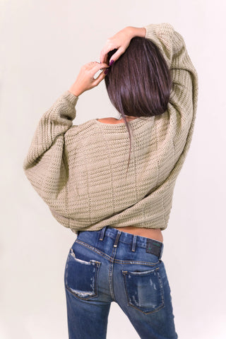 Baby Blue V Back Sweater