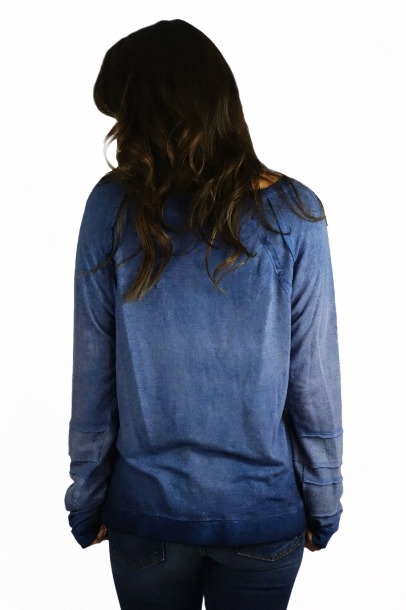 Able USA Ombre Blue Sweater- OUTERWEAR-ABLE USA-Free Vibrationz