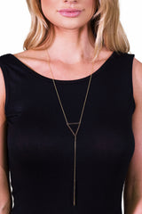 Amorium Gold Plated Black Triangle and Line Necklace- ACCESSORIES-Amorium-Free Vibrationz