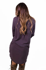 Cecico Boyfriend Shirt Dress Charcoal- TOPS-Cecico-Free Vibrationz