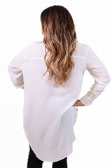 Cecico Boyfriend Shirt Dress - White- TOPS-Cecico-Free Vibrationz