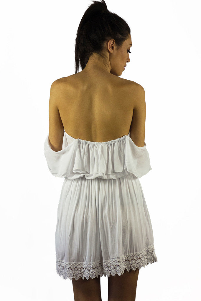 Elan Ocean Breeze Off The Shoulder Dress White Elan Ocean Breeze Off The Shoulder Dress White