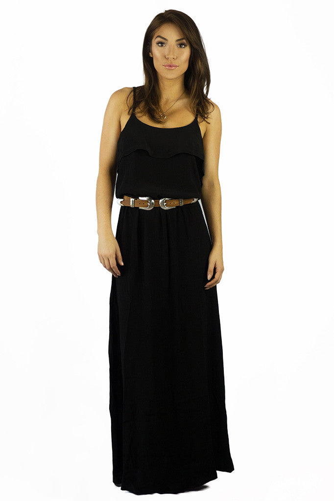 Elan Brunch Maxi Dress Black- DRESSES-ELAN-Free Vibrationz