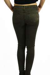Flying Monkey Vintage Dyed Cuffed Skinny Jeans - Army Green- BOTTOMS-FLYING MONKEY-Free Vibrationz