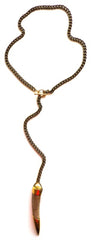 Lena Bernard Gold Tip Horn Necklace- ACCESSORIES-LENA BERNARD-Free Vibrationz