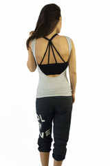 NikiBiki Cross Strap Bra Top Black- ACTIVEWEAR-NIKIBIKI-Free Vibrationz