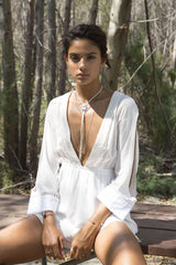 Somedays Lovin Nadin Lace Plunging Playsuit Cream - ONSIES - SOMEDAYS LOVIN - Free Vibrationz - 3