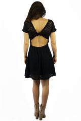 Vintage Havana Black Crochet Tie Back Dress - DRESSES - VINTAGE HAVANA - Free Vibrationz - 3