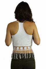 Vintage Havana White Crochet Fringe Trim Tank - TOPS - VINTAGE HAVANA - Free Vibrationz - 3