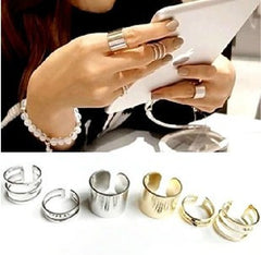 Chunky Silver Ring Set- ACCESSORIES-Free Vibrationz-Free Vibrationz