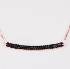 Amorium Rose Gold and Black Tube Necklace- ACCESSORIES-Amorium-Free Vibrationz