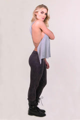 NikiBiki Vintage Knee Ridge Leggings Charcoal - BOTTOMS - NIKIBIKI - Free Vibrationz - 2