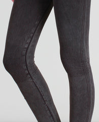 NikiBiki Vintage Knee Ridge Leggings Charcoal - BOTTOMS - NIKIBIKI - Free Vibrationz - 4