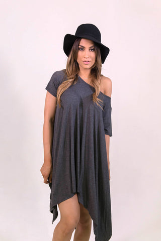 Up and Down Dress Grey - DRESSES - FAITH APPAREL - Free Vibrationz - 1