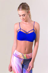 NikiBiki Criss Cross Strap Bra Top Sapphire- ACTIVEWEAR-NIKIBIKI-Free Vibrationz