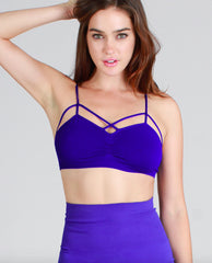 NikiBiki Criss Cross Strap Bra Top Sapphire- ACTIVEWEAR-NIKIBIKI-Free Vibrationz