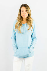 Baby Blue V Back Sweater- OUTERWEAR-ZIP CODE-Free Vibrationz