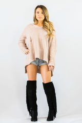 Cecico Shredded Blushing Sweater- OUTERWEAR-Cecico-Free Vibrationz