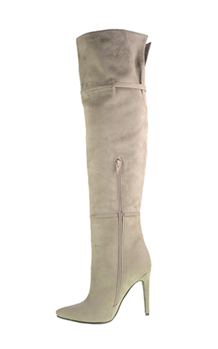 Chinese Laundry Center Stage Over The Knee Boot - Grey- Shoes-CHINESE LAUNDRY-Free Vibrationz