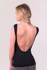 Low Scoop Back Top Black- TOPS-Free Vibrationz-Free Vibrationz