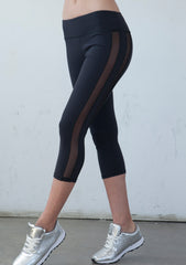 Nina B Roze Tuxedo Double Mesh Capri Black - ACTIVEWEAR - Nina B. Roze - Free Vibrationz - 5